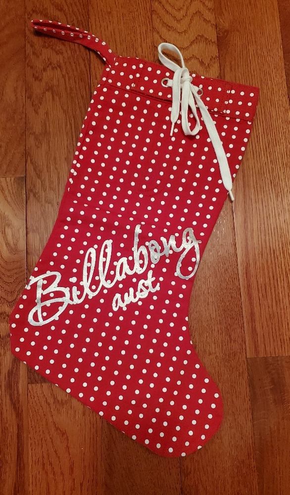 3/$40 NWOT Billabong Aust polkadot Christmas stocking